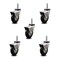 Service Caster 3 Inch Hooded Neoprene Rubber 3/8 Inch Grip Ring Stem Casters with Brakes, 5PK SCC-GR03S310-NPRB-BC-B-716138-5 - alternate 1
